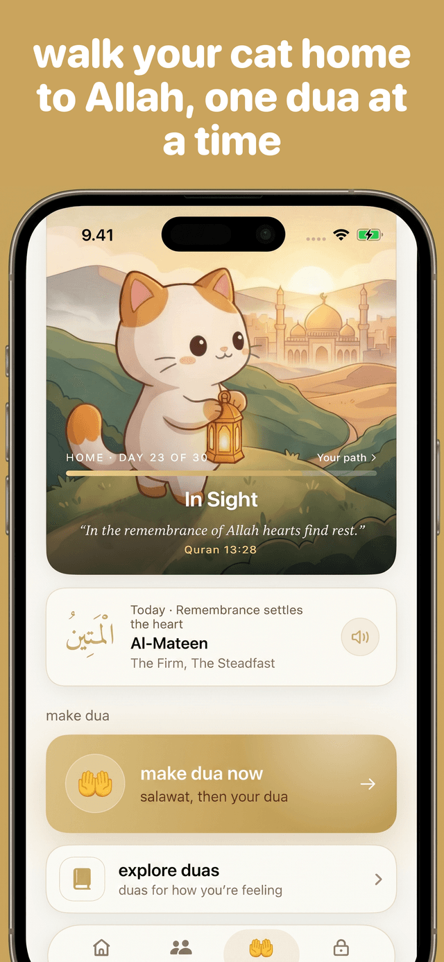 Walk your cat home to Allah, one dua at a time